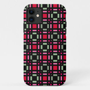 Geometric plaid green red black stripes  Case-Mate iPhone case