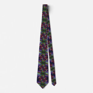 Geometric Plaid Pattern Necktie