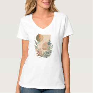 Geometric Plant Art Tee – Retro Aesthetic