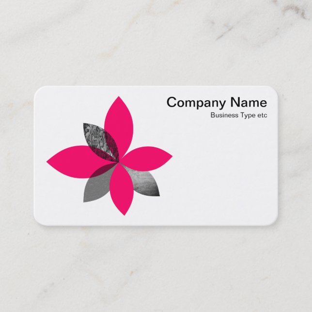 Geometric plant Flower - Neon Red Business Card (Front)