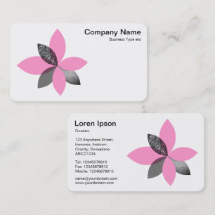 Geometric plant Flower - Pink Business Card