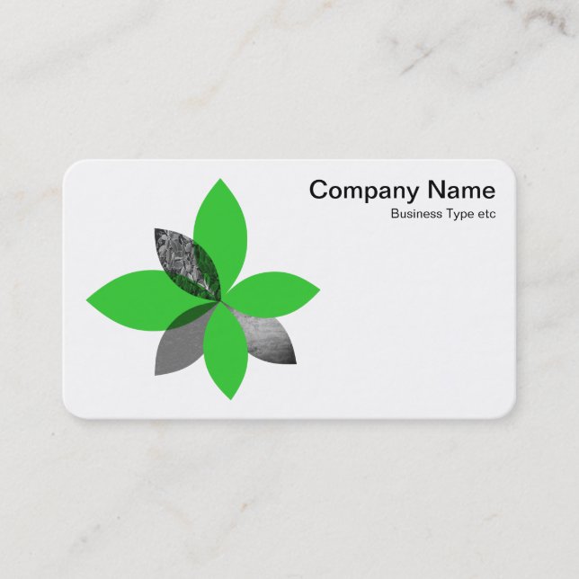 Geometric plant Flower - Spring Green Business Card (Front)