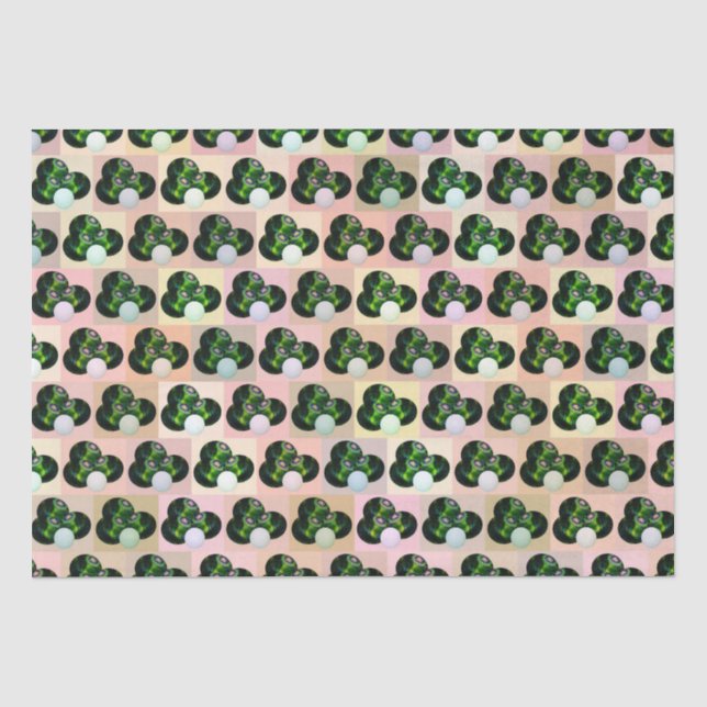 Geometric Play: Checked Lawn Bowls in Block Art Tissue Paper (Front)