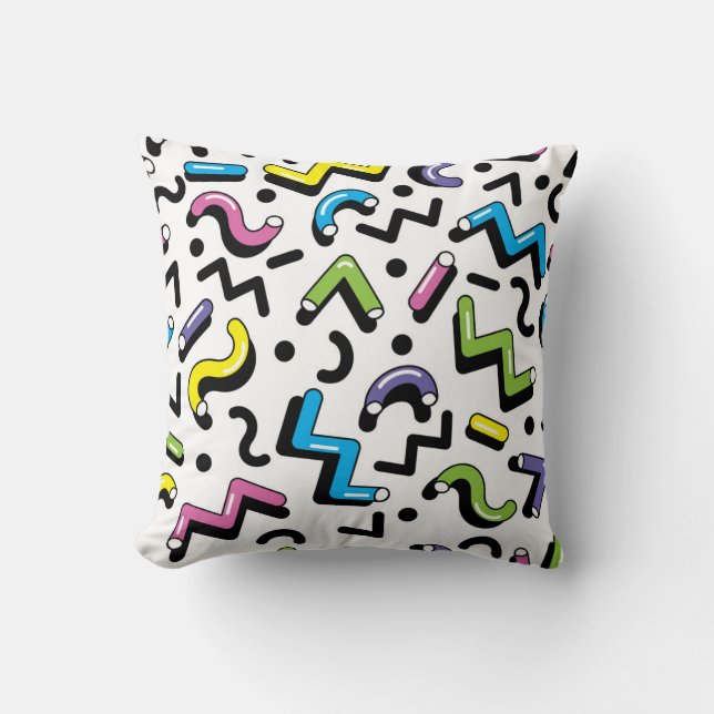 Geometric Play: Doodle Shapes Pattern Cushion (Front)
