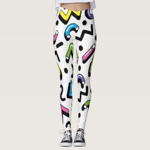 Geometric Play: Doodle Shapes Pattern Leggings