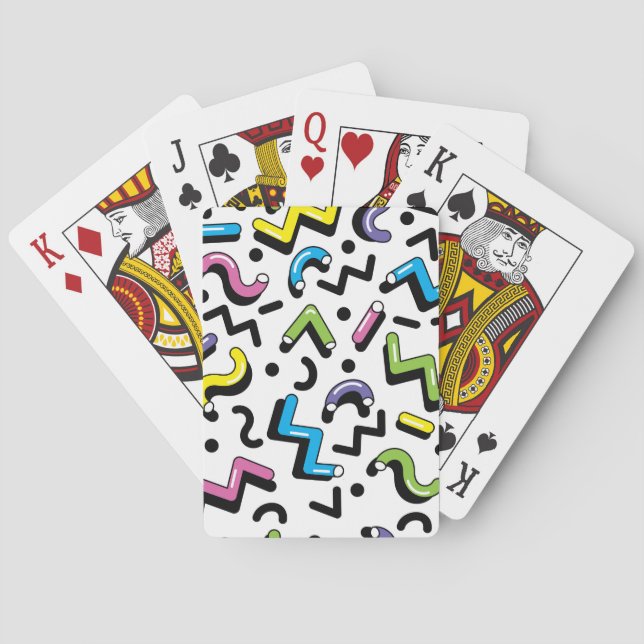 Geometric Play: Doodle Shapes Pattern Playing Cards (Back)