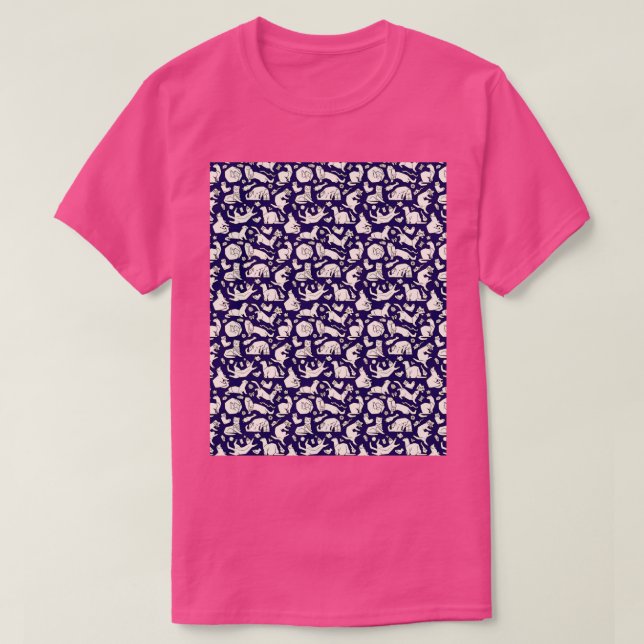 Geometric playful ferrets pattern  T-Shirt (Design Front)