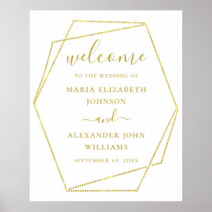 Geometric polka dots. Simple wedding welcome Poster