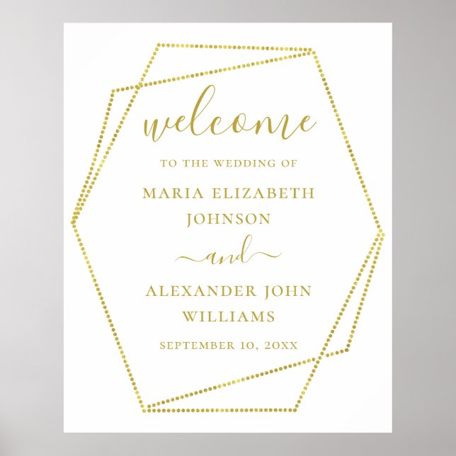 Geometric polka dots. Simple wedding welcome Poster (Front)