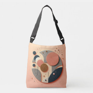 Geometric Polygonal Aesthetic Pink Pastel Abstract Crossbody Bag