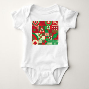 Geometric Pop: Colourful Abstract Tiles. Baby Bodysuit