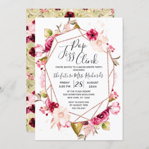 Geometric Pop Fizz Clink Bachelorette Party Invite