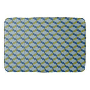 Geometric Portuguese tiles pattern in soft colours Bath Mat