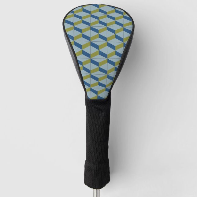 Geometric Portuguese tiles pattern in soft colours Golf Head Cover (Front)