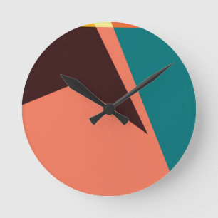 Geometric poster for summer Round Clock