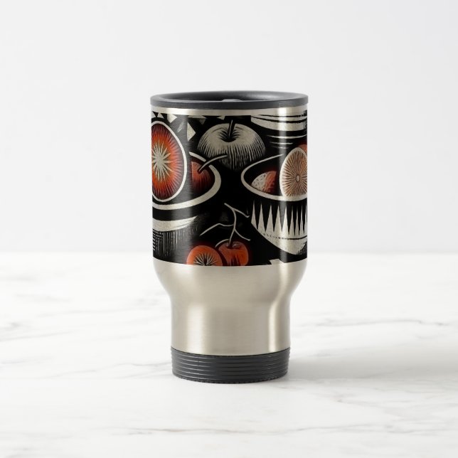Geometric Pottery Travel Mug (Center)