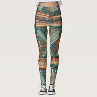 Geometric "Prairie Style" Stained Glass Leggings