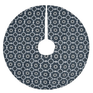 Geometric printed brushed polyester tree skirt