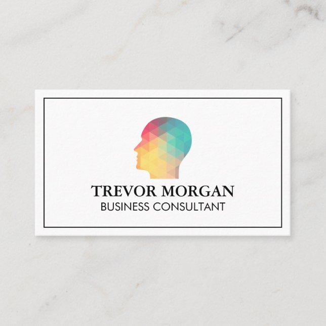 Geometric Profile Business Card (Front)