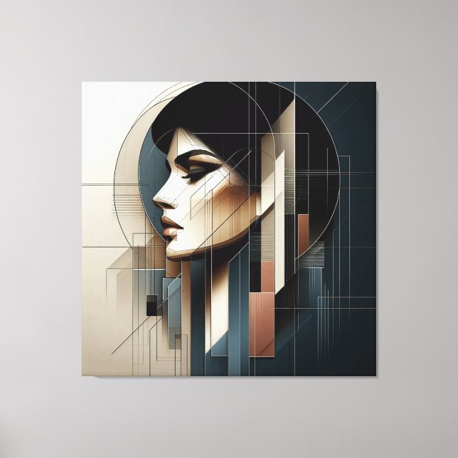 Geometric Profile Composition Canvas Print (Front)