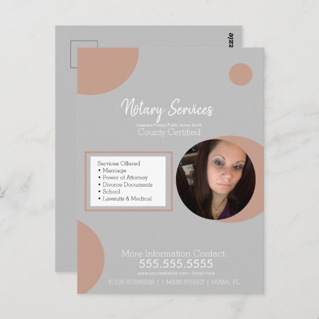 Geometric Public Notary Service Photo Flyer Postcard (Front/Back)