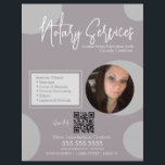 Geometric Public Notary Service Script QR Code Flyer<br><div class="desc">Modern Flyers for Notary Public Services with Geometrical Shapes</div>