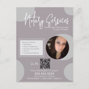 Geometric Public Notary Service Script QR Code  Postcard
