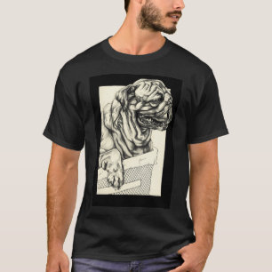 Geometric Pug black and white animal dog portrait T-Shirt