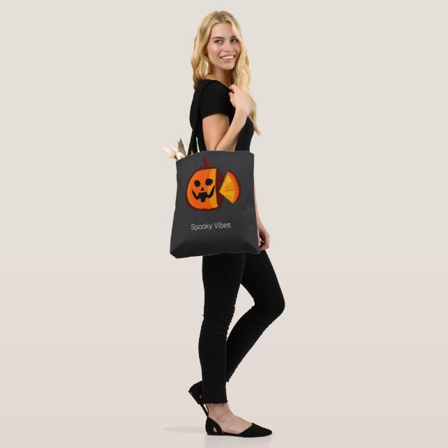 Geometric Pumpkin Tote Bag (On Model)