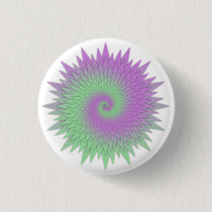 Geometric Purple and Green 3 Cm Round Badge
