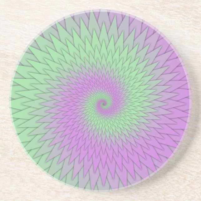 Geometric Purple and Green Coaster (Front)