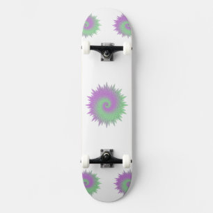 Geometric Purple and Green Skateboard