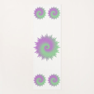 Geometric Purple and Green Yoga Mat
