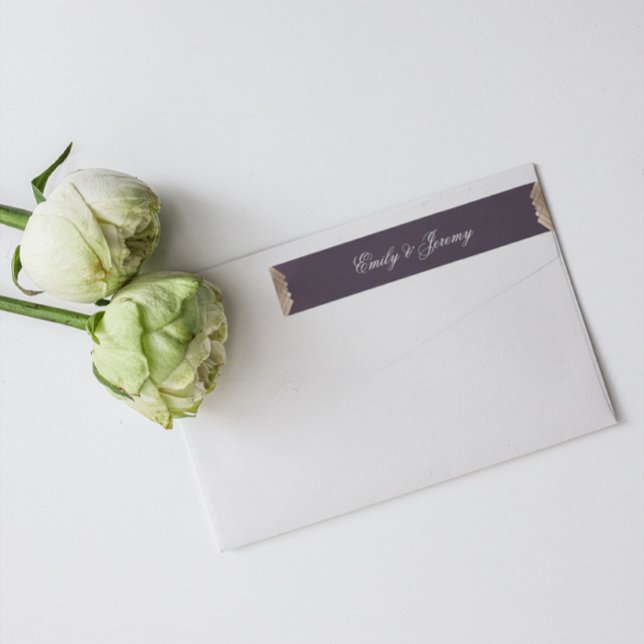 Geometric Purple Gold Gatsby Wedding Wrap Around Label (Creator Uploaded)