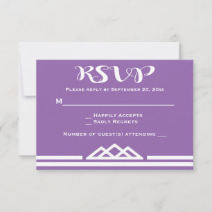 Geometric Purple RSVP Triangle Tribal Wedding Card