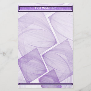Geometric Purple Shapes Abstract Personalised Stationery