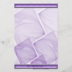 Geometric Purple Squares Abstract Stationery