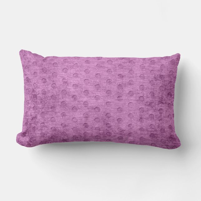 Geometric Radiant Orchid Girly Chenille Texture Lumbar Cushion (Front)