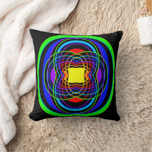 Geometric rainbow colors shapes cushion