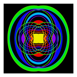Geometric rainbow colors shapes poster