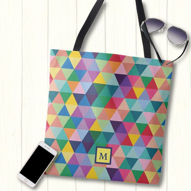 Geometric Rainbow Colours Tote Bag (Creator Uploaded)
