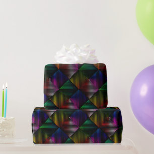 Geometric Rainbow Design Wrapping Paper