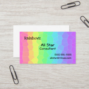 Geometric Rainbow Gradient Business Cards