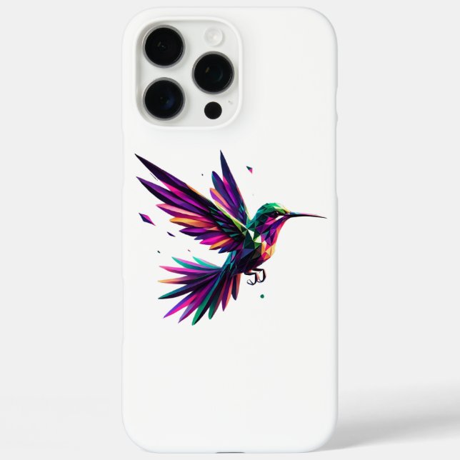 Geometric Rainbow Hummingbird - Vibrant Modern Art Case-Mate iPhone Case (Back)