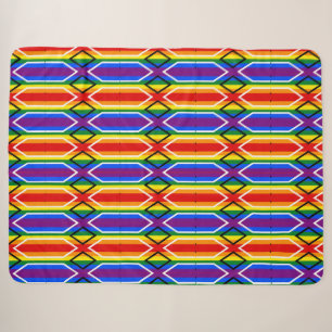 Geometric Rainbow Sherpa Blanket
