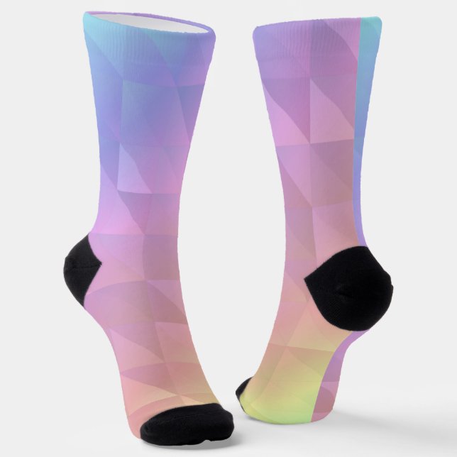 Geometric Rainbow Socks (Angled)