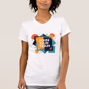 Geometric Recruitment Graphic – Bold White Text "J T-Shirt