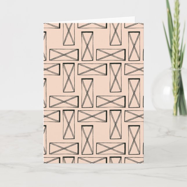 Geometric Rectangle X Design Card (Front)
