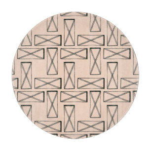 Geometric Rectangle X Design Cutting Board