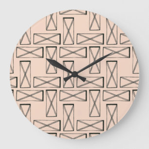 Geometric Rectangle X Design Large Clock